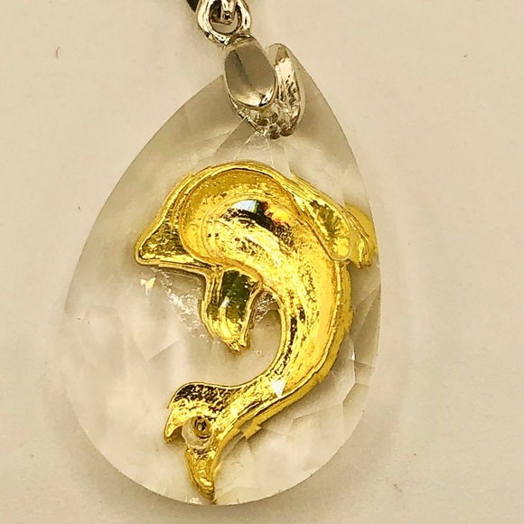 Gold and Silver Dolphin Necklace - Picture 4 of 5